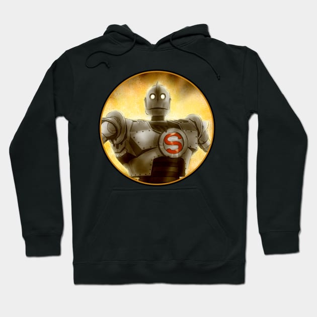 Iron Giant Super-Man Hoodie by A Grimes Studio